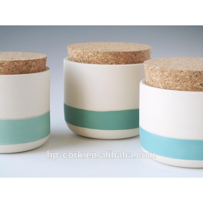 Cork lid for ceramic jar