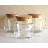 Glass jar with cork lid